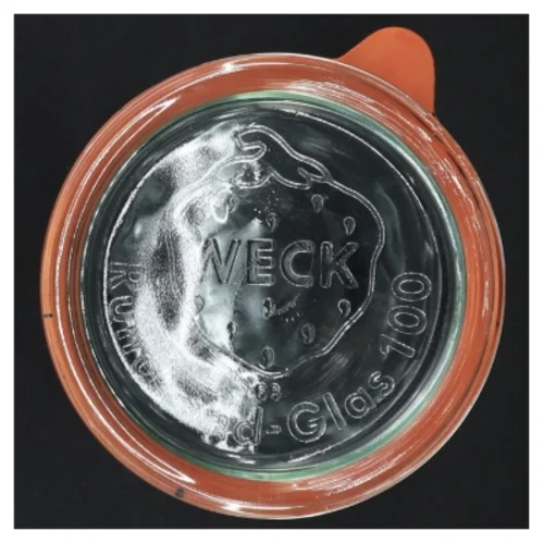 Weck glaskrukke med gummiring og glaslåg fra Weck (str. 15 x ø 10,5 cm)