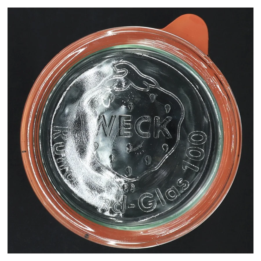 Weck glaskrukke med gummiring og glaslåg fra Weck (str. 15 x ø 10,5 cm)