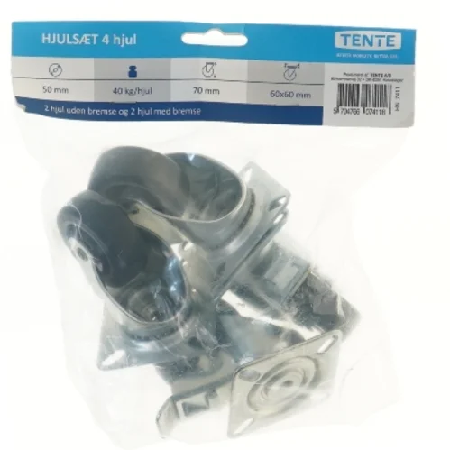Sæt med 4 TENTE hjul fra Tente (str. 6x6 cm)
