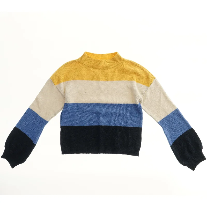 Strikket sweater med farvede striber fra LMTD (str. 140)