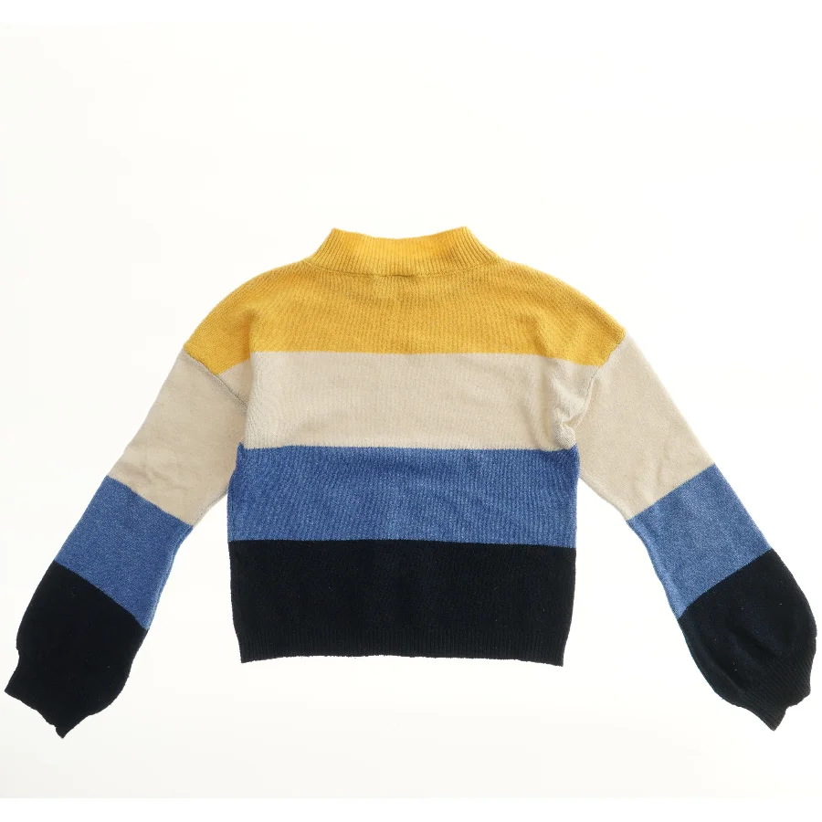 Strikket sweater med farvede striber fra LMTD (str. 140)
