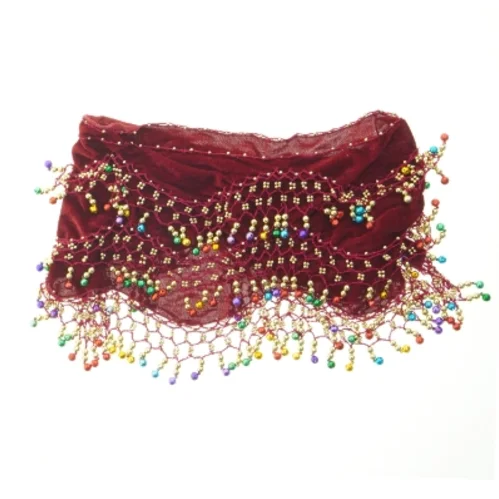 Pyntet tørklæde med perler (str. 140 cm)