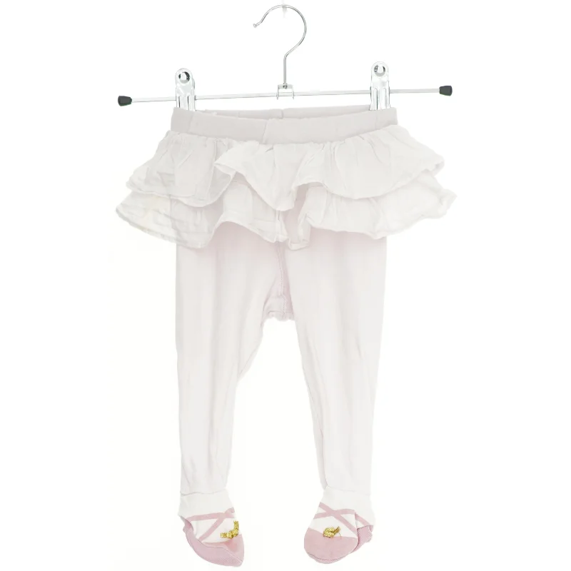 Hvide leggings med flæser og sokker fra H&M (str. 68)