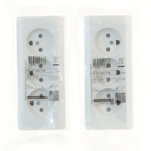 Dobbelt stikkontakt med jord fra Lauritz Knudsen (str. 16x7x3,5 cm)