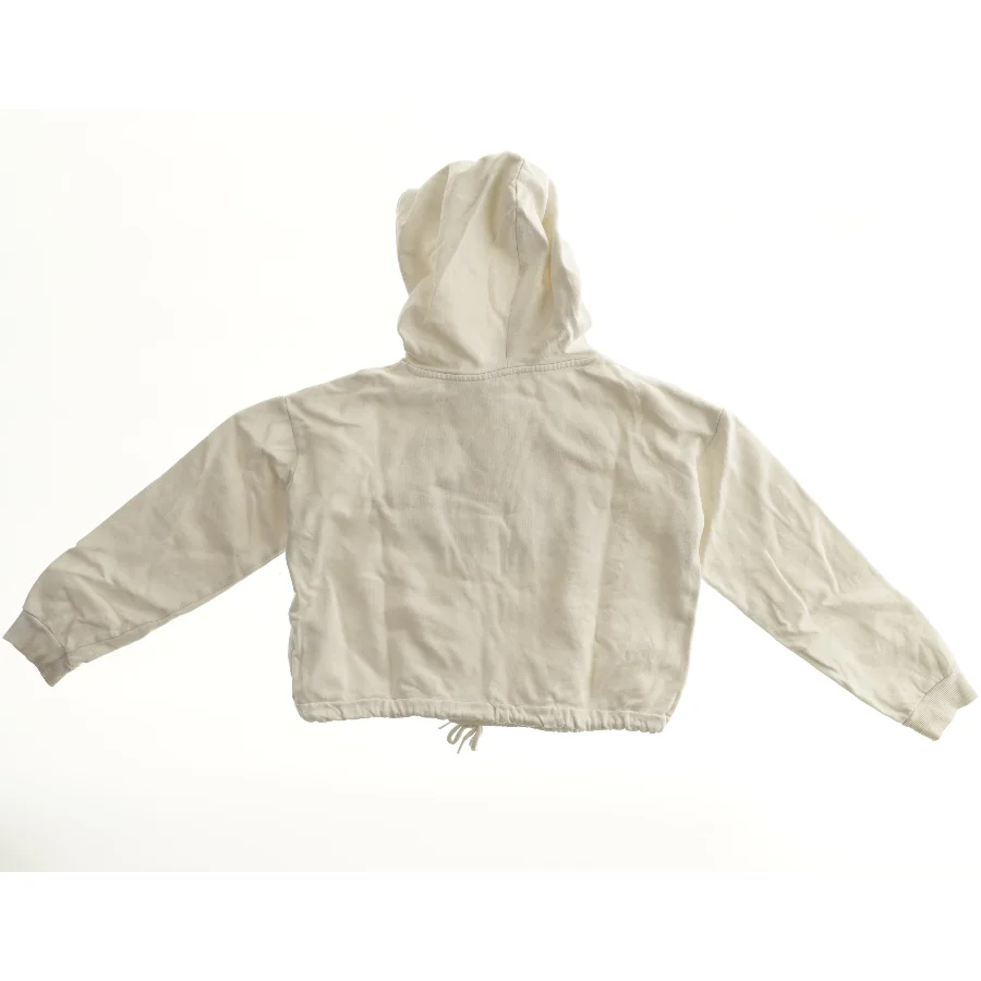 Hvid hættetrøje med tegneserieprint fra H&M (str. 152)