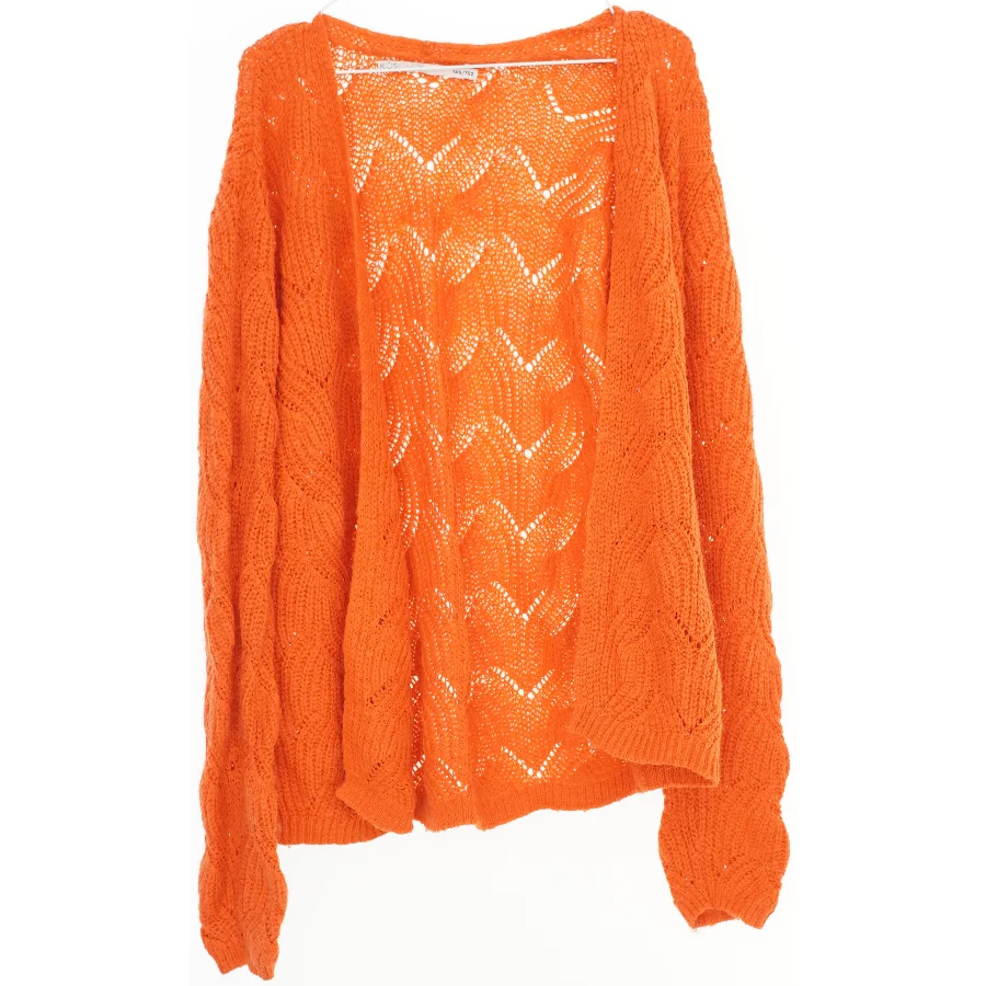 Orange strikket cardigan fra Only (str. 146)