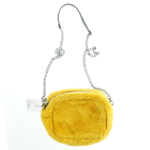Gul pels taske med kæde (str. 26x20 cm)