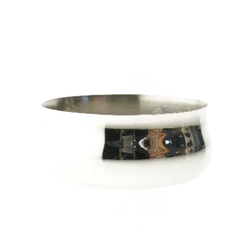 Erik Bagger EB stål skål med hvid pude fra Georg Jensen (str. Ø 14,5 cm)