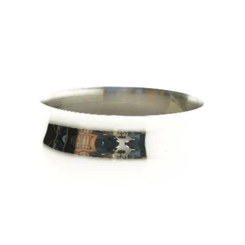 Erik Bagger EB stål skål med hvid pude fra Georg Jensen (str. Ø 14,5 cm)