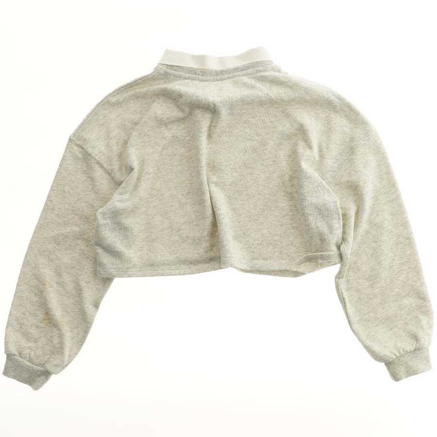 Grå kort sweatshirt med krave fra H&M (str. 134)