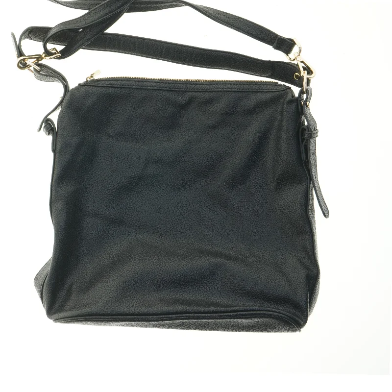 Sort skind taske (str. 37x40 cm)