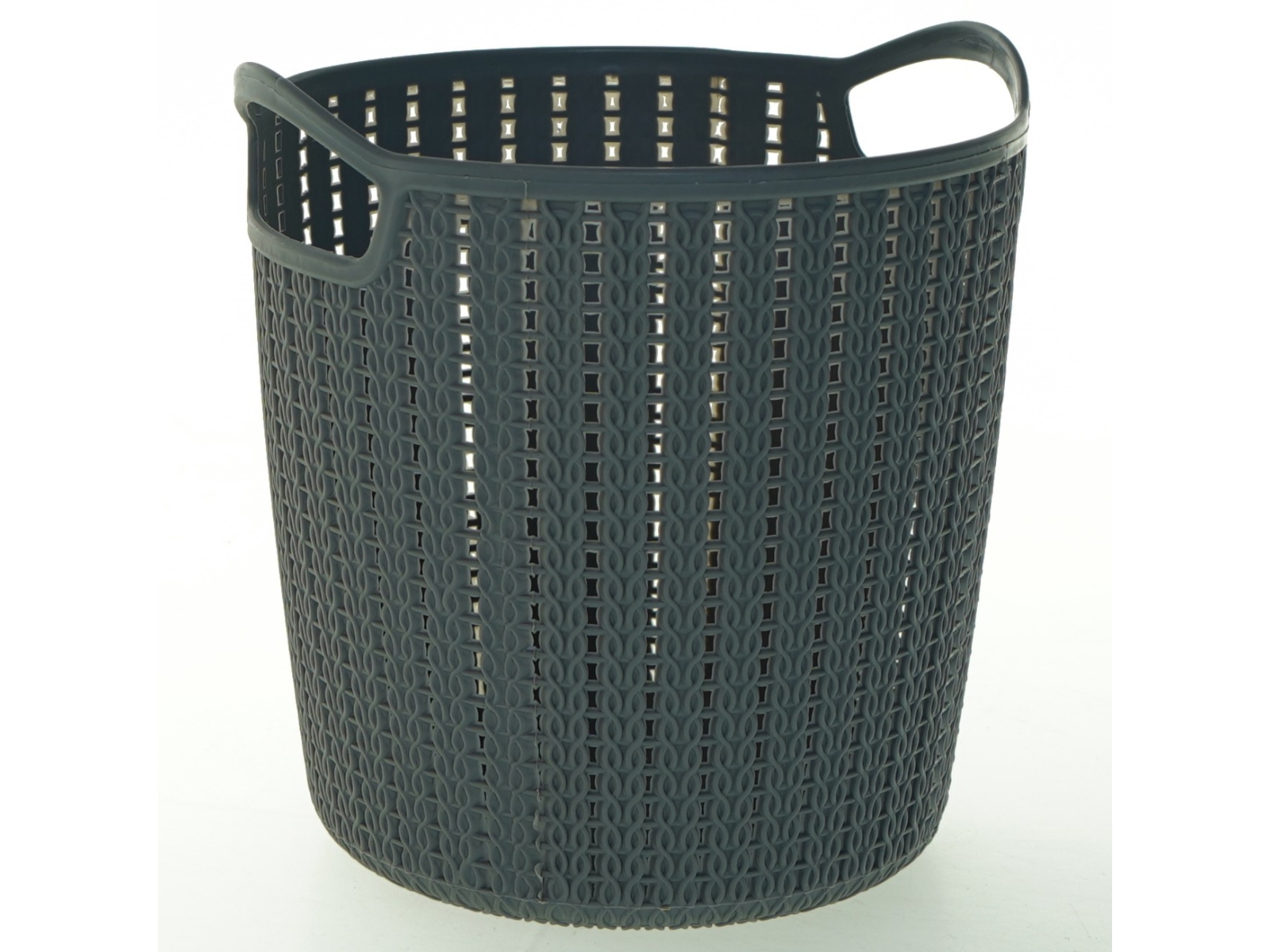 Rund plastikkurv med håndtag (str. 17x14 cm)