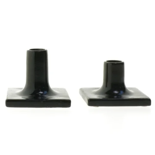 Sæt af sorte lysestager (str. 9x9x5,5 &9x9x7,5 cm)