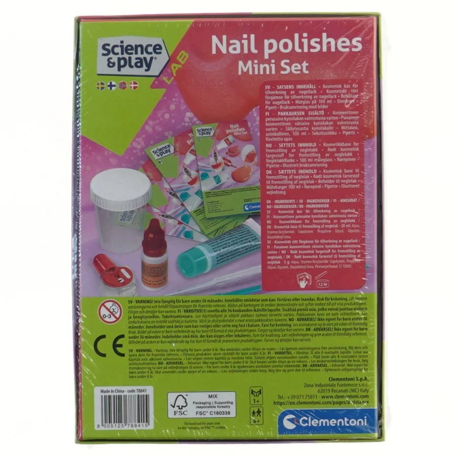 Science & Play neglelak sæt fra Clementoni (str. 21x15 cm)
