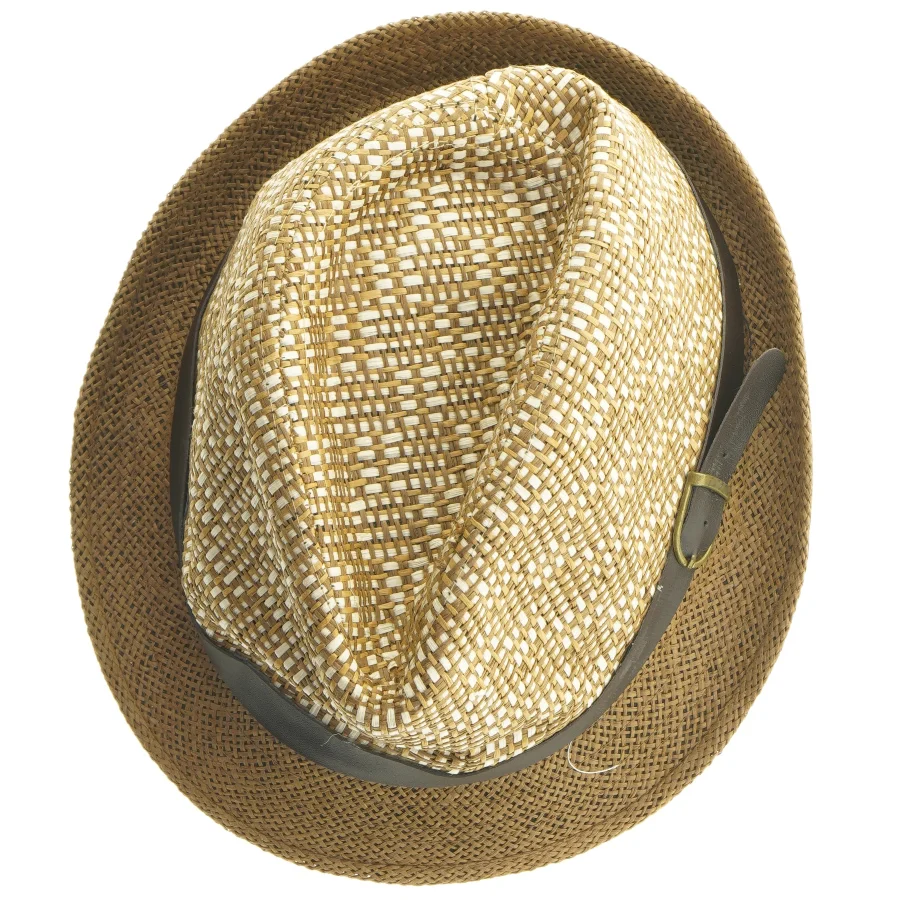 Stråhat med sort bånd (str. Ø 19 cm)