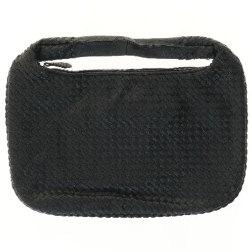 Sort flet taske med lynlås (str. 47x35 cm)