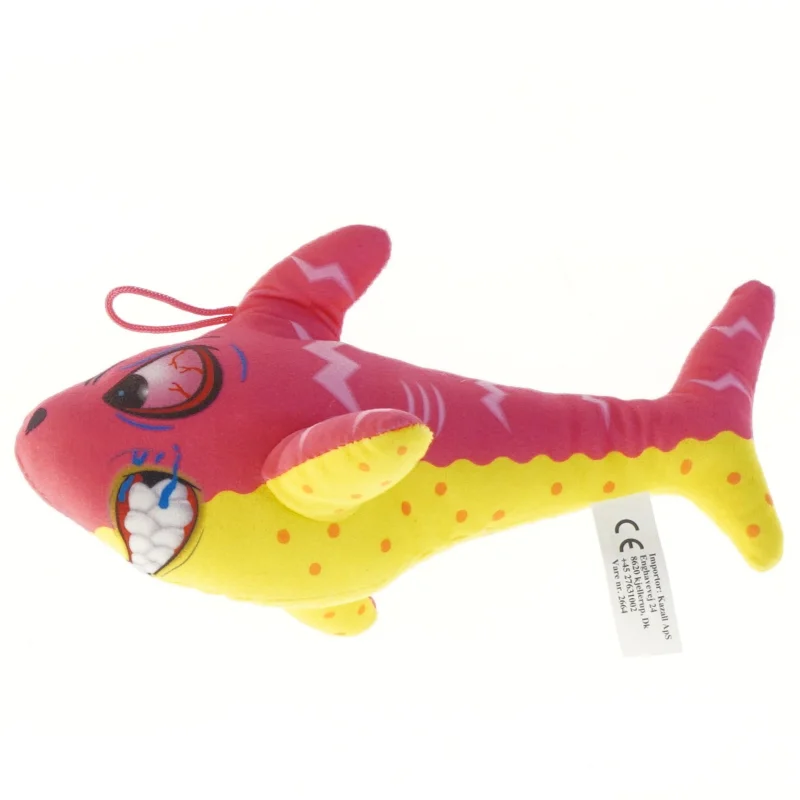 Farverig tøjdyr, haj (str. 25 cm)