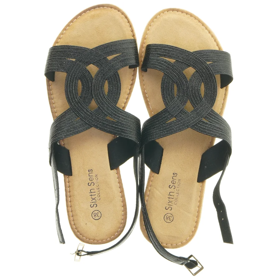 Sorte sandaler str. 38 fra Sixthe Sens (str. 38 )
