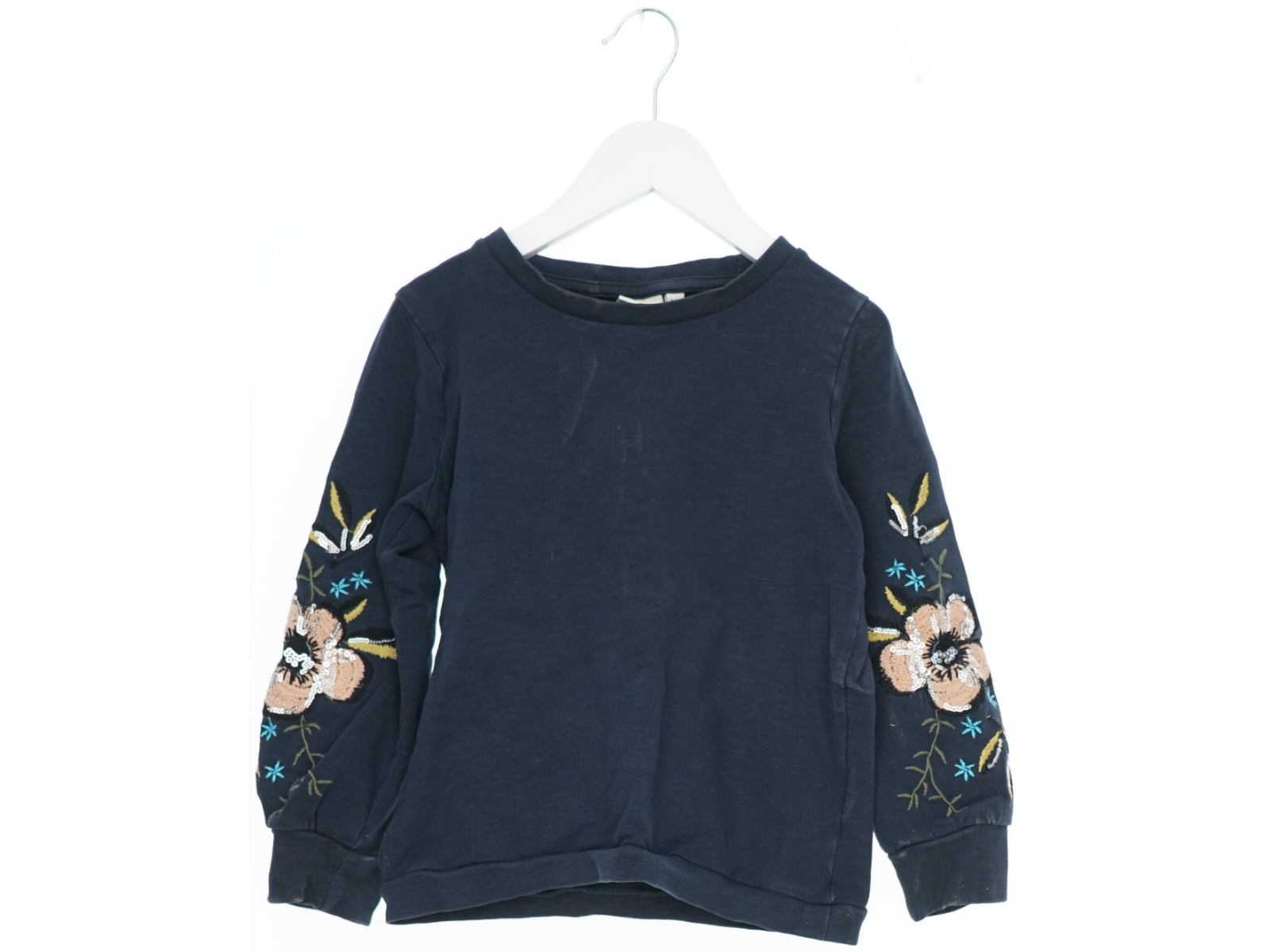 Langærmet bluse med broderede blomster fra Name It (str. 128)