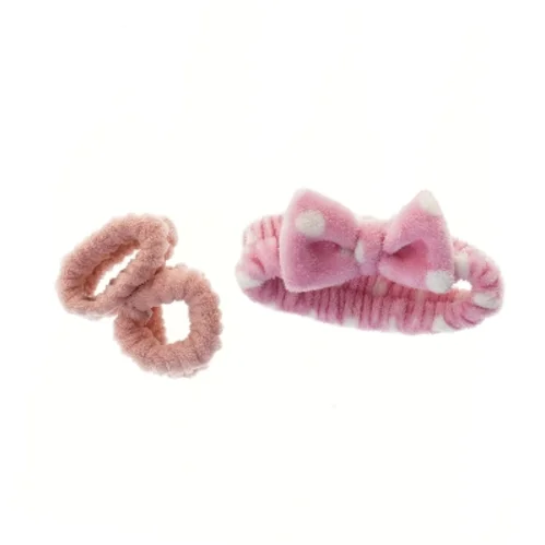 Plys hårbånd og scrunchies sæt (str. Ø 14 cm)