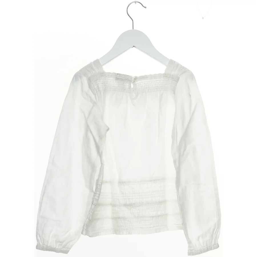 Hvid langærmet bluse fra H&M (str. 128)