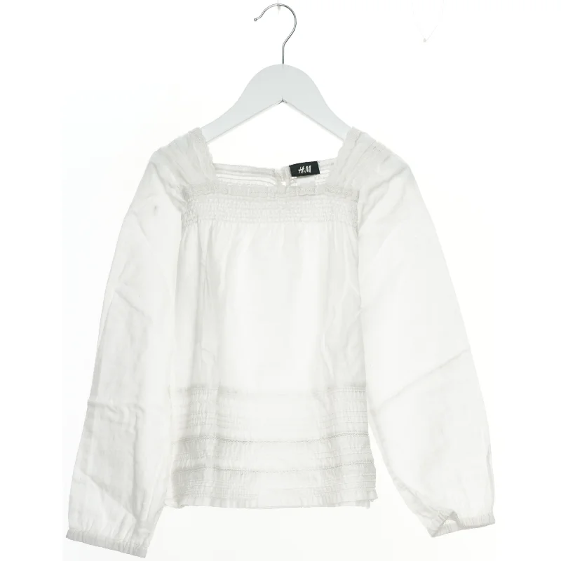 Hvid langærmet bluse fra H&M (str. 128)