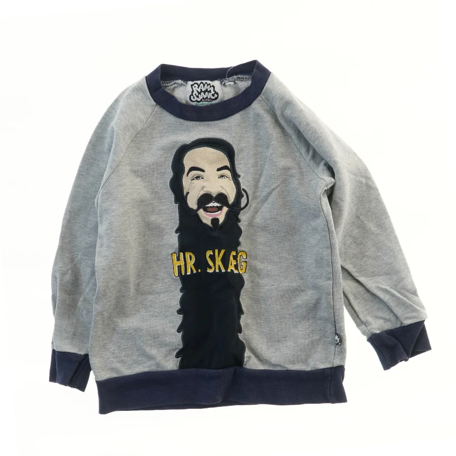 Grå sweatshirt med Hr. Skæg print fra Ramasjang (str. 98)