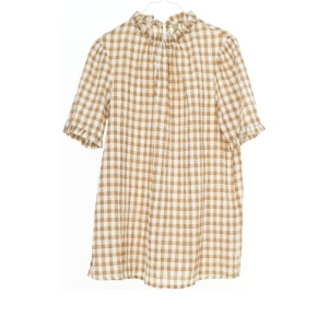 Rutet kortærmet kjole fra Soyaconcept (str. XS)