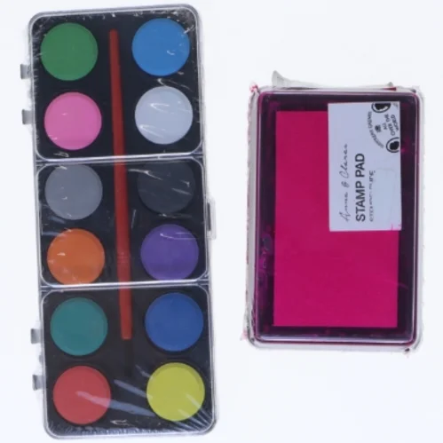 Akvarelsæt og stempelpude fra Søstrene Grene