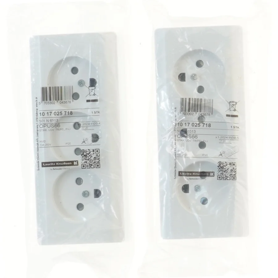 Dobbelt stikkontakt Lauritz Knudsen fra Lauritz Knudsen (str. 16x7x3,5 cm)