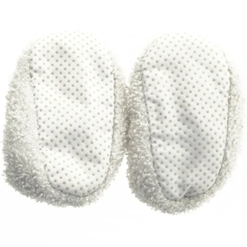 Babytøfler i hvid med prikker (str. Længde, 15 cm)