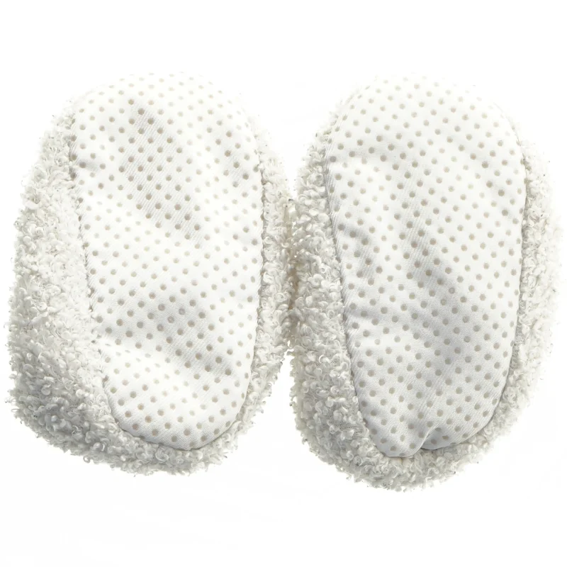 Babytøfler i hvid med prikker (str. Længde, 15 cm)
