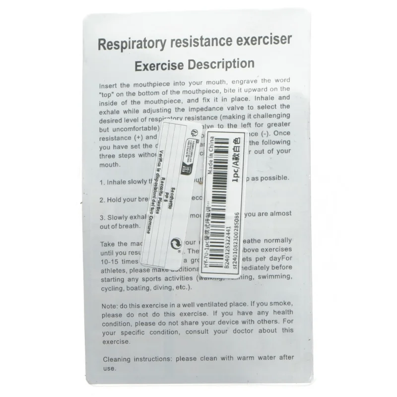 Respiratorisk modstandstræner (str. 11 cm)