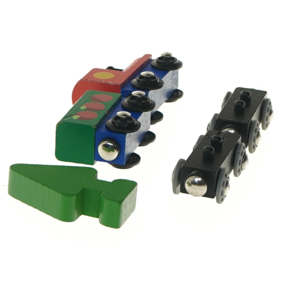 Trætog med vogne (str. 7x6 cm)