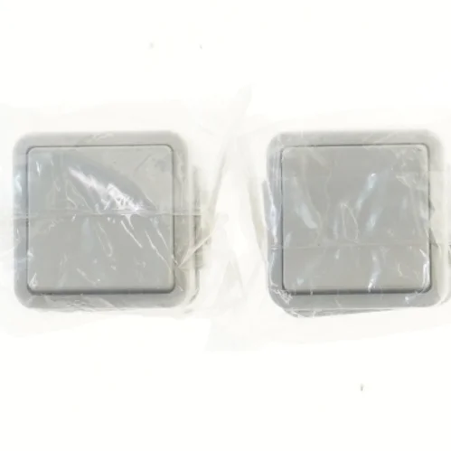 Grå elektriske kontakter fra Lauritz Knudsen (str. 7x7x5 cm)