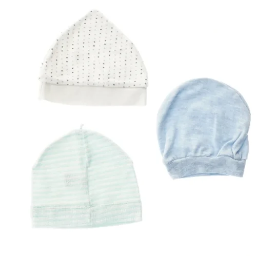 Sæt af tre babyhuer (str. 15,5x16 cm)