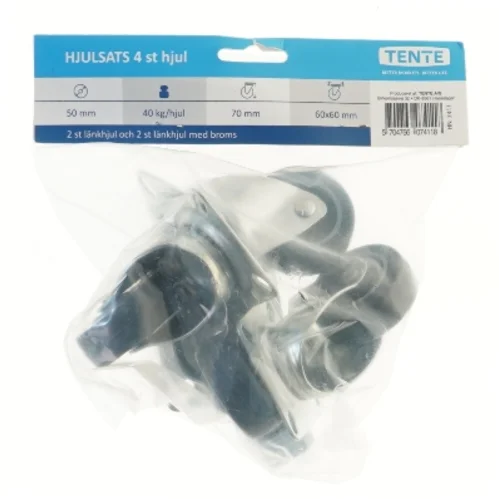 Hjulsæt, 4 styk fra Tente (str. 6x6 cm)