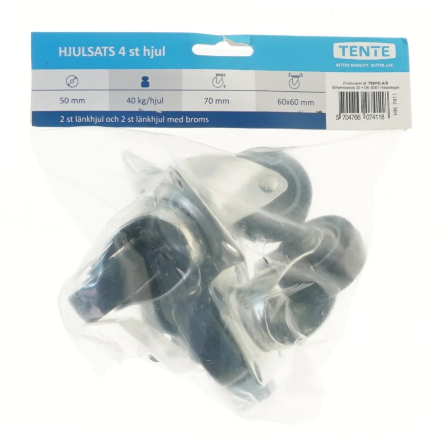 Hjulsæt, 4 styk fra Tente (str. 6x6 cm)