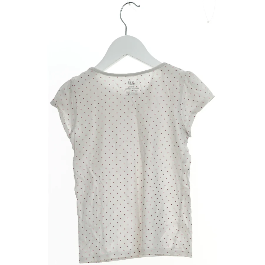 Kortærmet T-shirt med prikker fra H&M (str. 122)