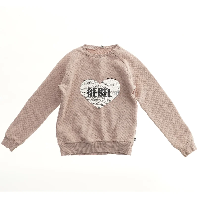 Sweatshirt med hjerte og tekst (str. 134)