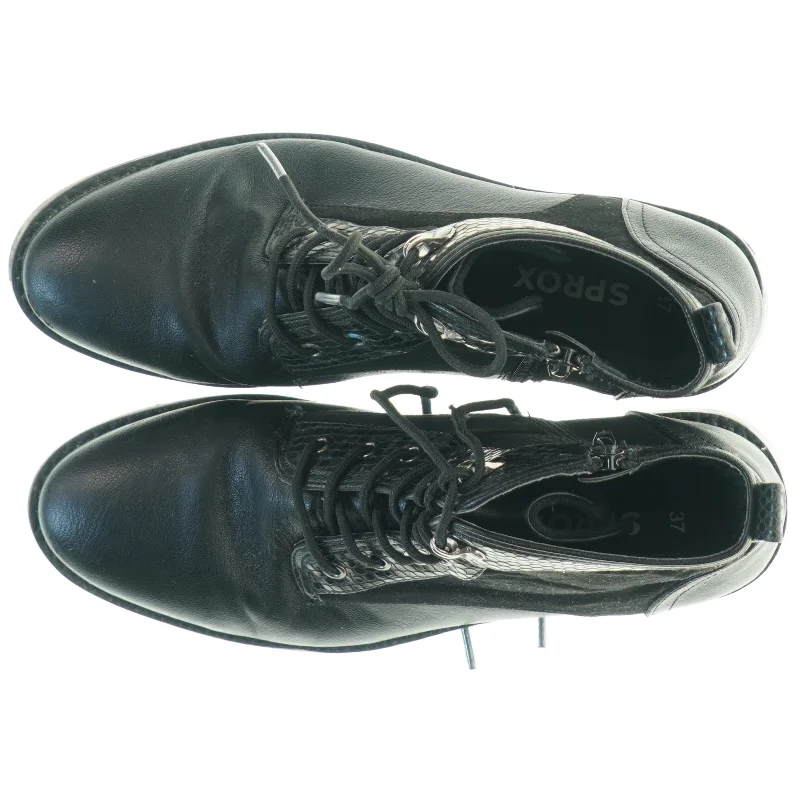 Damestøvler, sort læder fra Sprox (str. 37 cm)