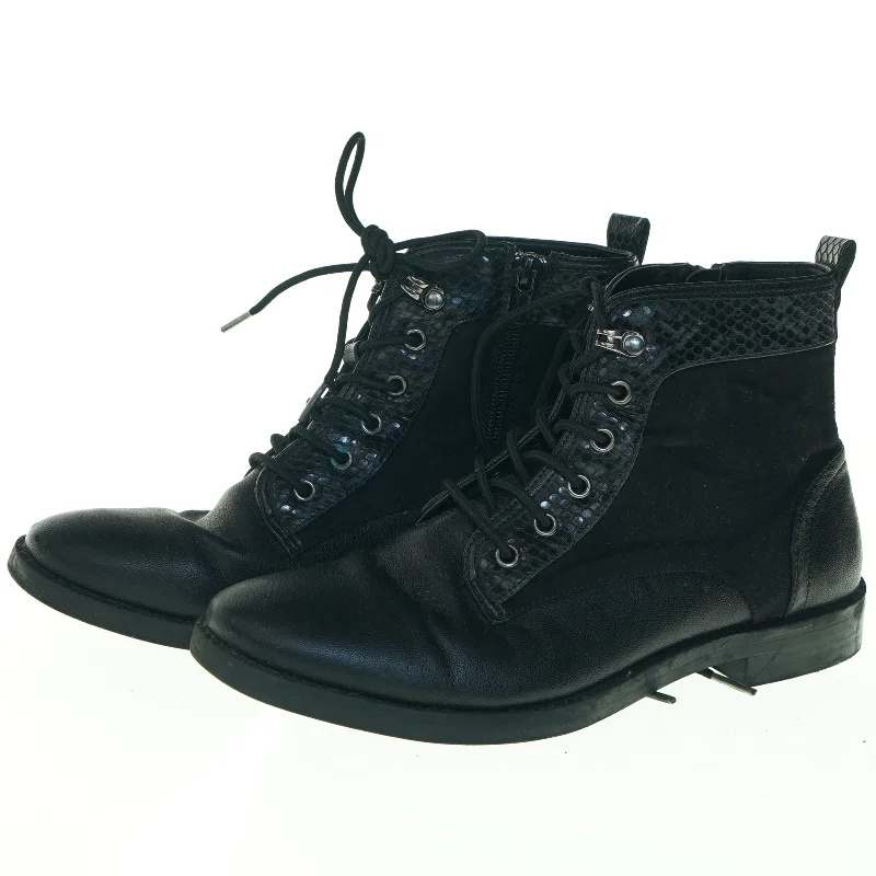 Damestøvler, sort læder fra Sprox (str. 37 cm)