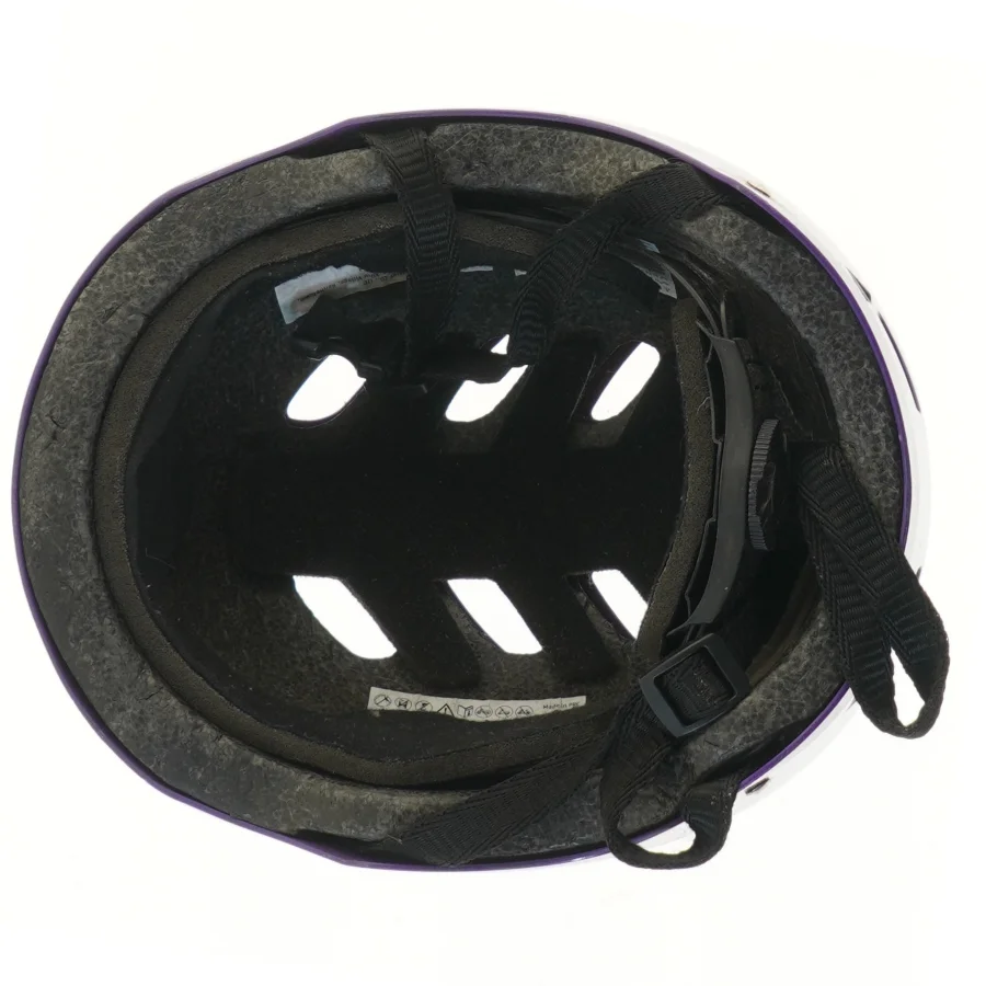 Børnecykelhjelm i lilla med stjernemotiv (str. størrelse 52-55, ø 21 cm)