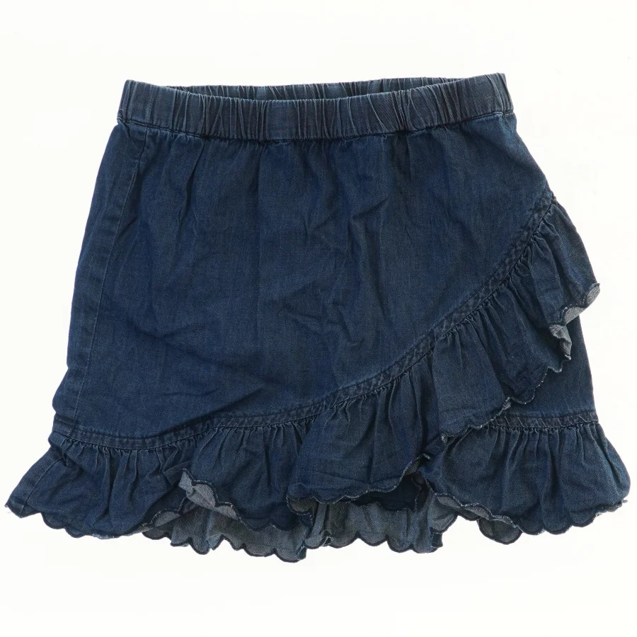 Denim nederdel med flæser fra Pomp de Lux (str. 122)