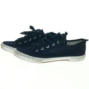 Brugte marineblå lærredssko fra Walkx (str. 41)