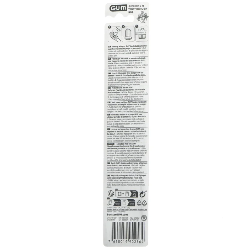 GUM junior tandbørste 6+ fra GUM (str. 17,5 cm)