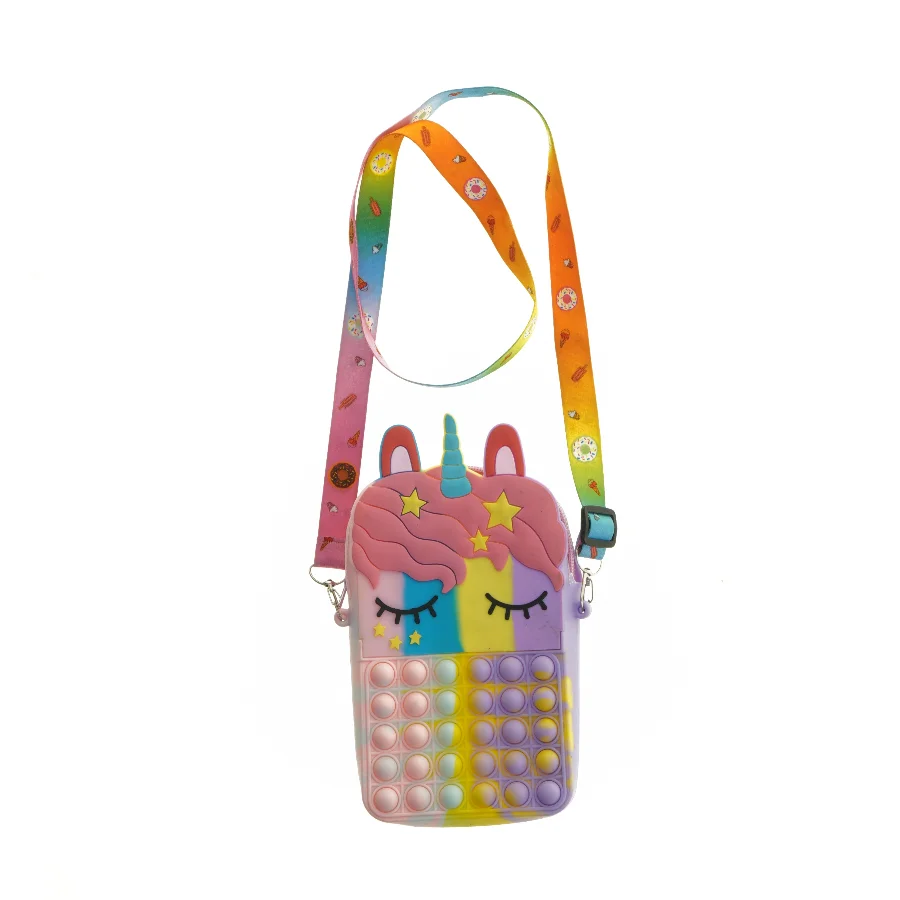 Unicorn pop-it skuldertaske (str. 23x13 cm)