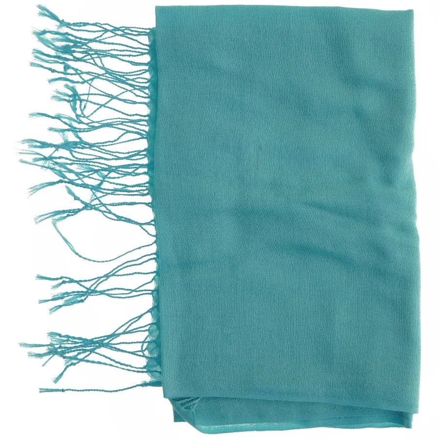 Turkis sjal med frynser fra Pashmina (str. 70x180 cm)