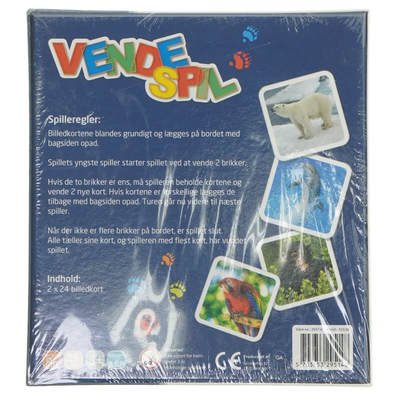 Vendespil med vilde dyr (str. 20x22 cm)