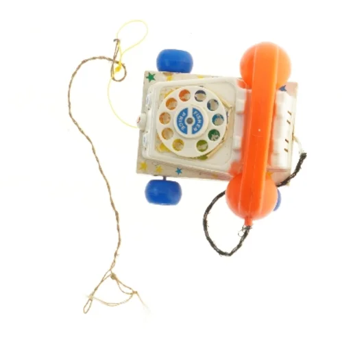 Vintage legetøjstelefon med snor fra Fisher-Price (str. 10x19x17 cm)